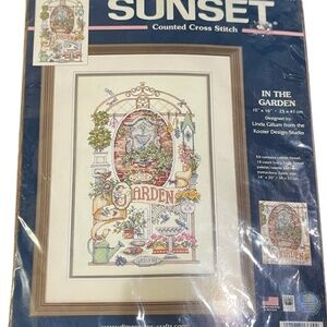 Sunset Counted Cross Stitch Kit - 10” x 16” - In the Garden - NOS